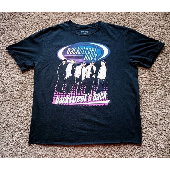 Backstreet Boys Tops - Backstreet Boys T-Shirt Women's LARGE/XL Black Graphic Print Side Slits